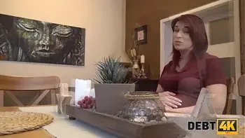 DEBT4k. Bank agent gives pregnant MILF delay in exchange for quick sex