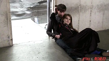 Fiery redhead giving wild blowjob, passionate fuck