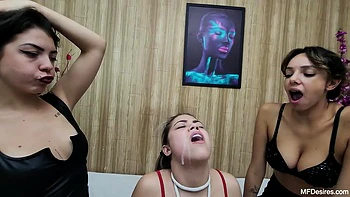 Latina Lesbians Dominate with Spit and Bondage