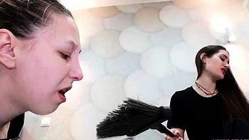 Femdom Girls Make You Clean Their Feet