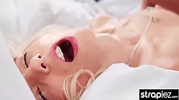 Blonde Milf Rides Girlfriend's Strapless Jock