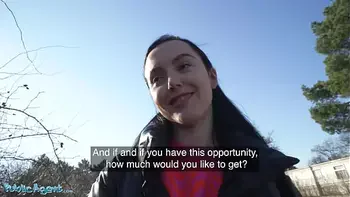 Public Agent - Young Spanish brunette with small natural tits seduced in public into sucking a thick cock for cash and allowing her shaved pussy to be penetrated