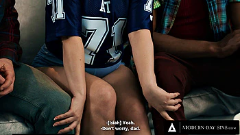 Wild 18yo Slut Cheats with Friend Behind Stepdad’s Back