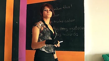 Young college cuties Mario and Selina heat up the classroom in a steamy POV encounter