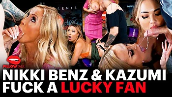 Appealing Nikki Benz and Kazumi - blonde smut - Pillow Talk