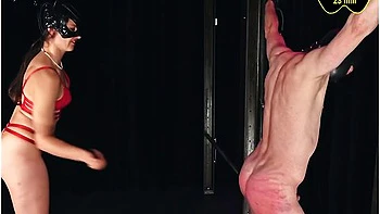 Tormented In An Uncomfortable Strappado Position