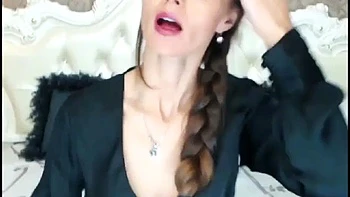 Very Sexy Long Haired Brunette Striptease and Braiding, Long Hair, Hair: Porn