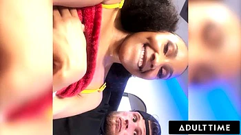 ADULT TIME - Olivia Jay Flashes Tits  Fingers Pussy On Plane! Gets Caught  Fucked Hard By Seatmate: Porn