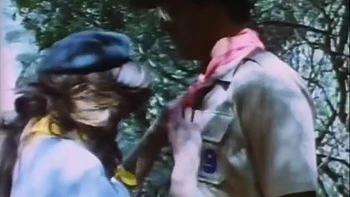 Old Dirty Ranger Bangs A Young Girl Scout From Behind