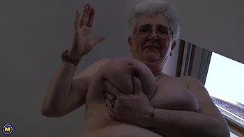 Compilation Of Horny Grandma Caroline V. Playing With Her Big Tits