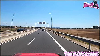 German Amateur Milf Does Public Blowjob In The Car While Driving - Deutsche Amateure