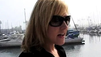 Big tit blonde gives blowjob to big cock