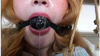 Office Siren Drooling In Rope Bondage